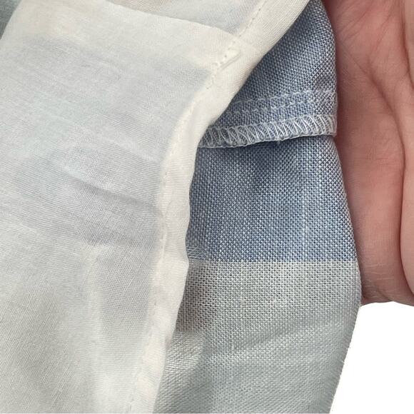 Joie Linen Blend Mini Sun Dress Striped Blue White Milkmaid Beachy Preppy Size 2 - Picture 7 of 12